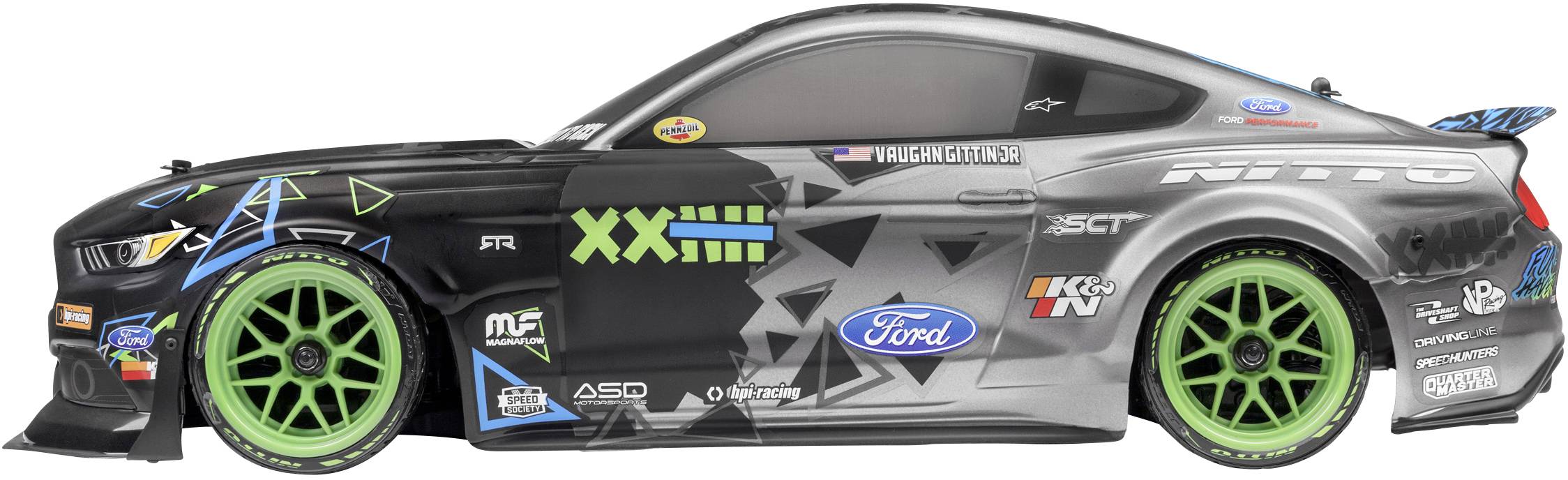 HPI Racing Vaughn Gittin Jr Drift Mustang Brushed 1:10 RC model car Electric Road version 4WD 100% RtR 2,4 GHz Incl. bat-13