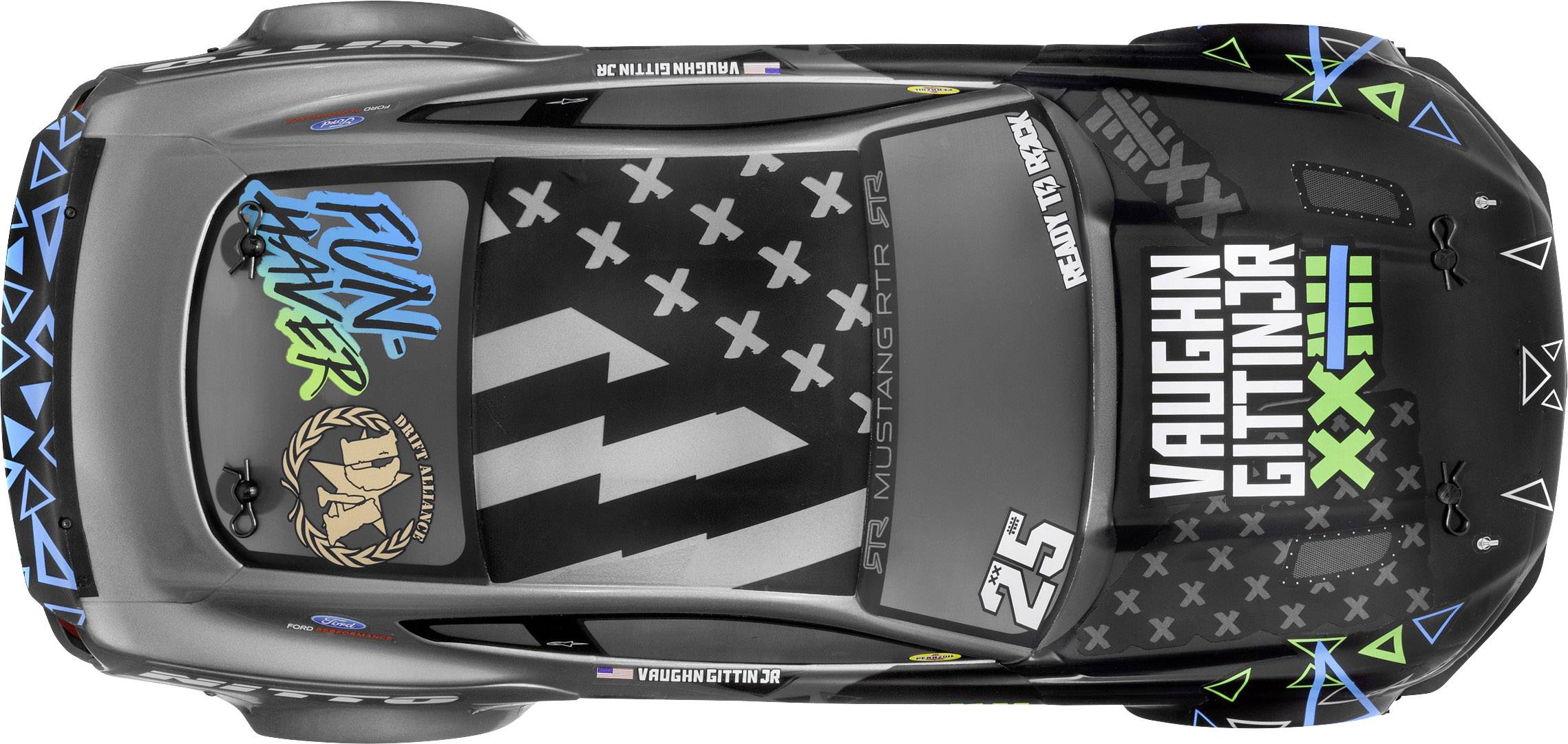 HPI Racing Vaughn Gittin Jr Drift Mustang Brushed 1:10 RC model car Electric Road version 4WD 100% RtR 2,4 GHz Incl. bat-22