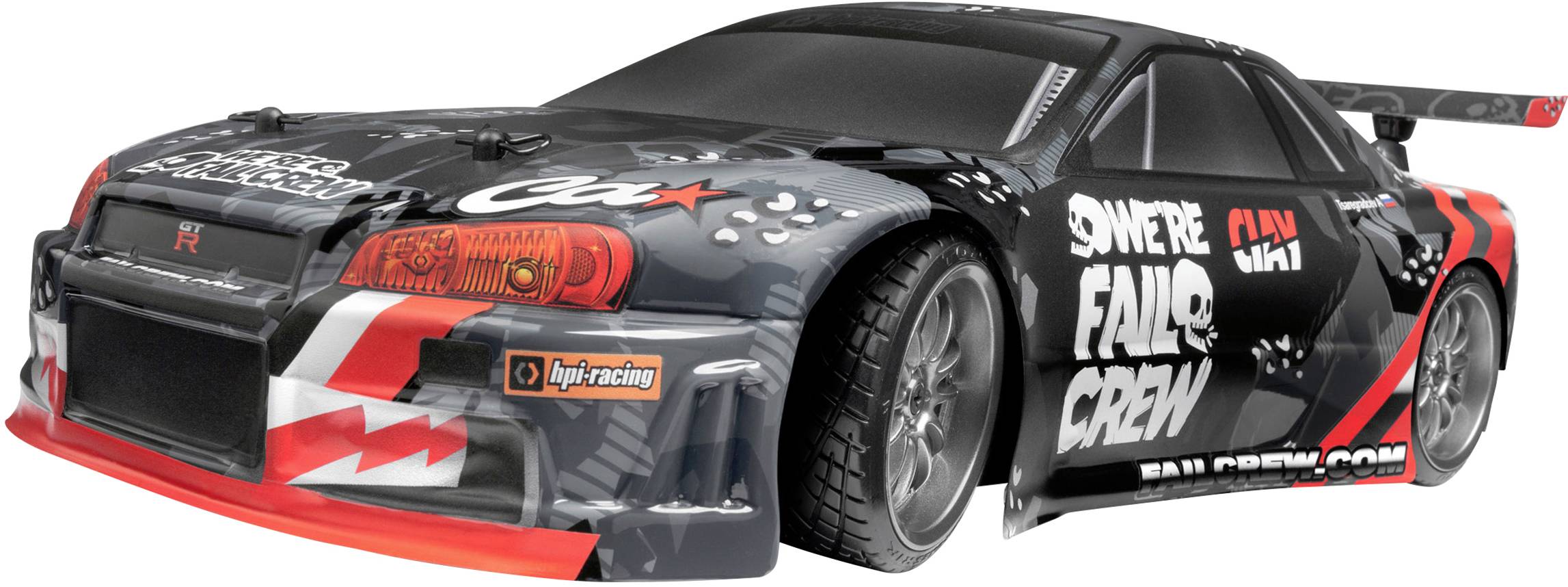 Sortie avond Levering HPI Racing E10 Drift Nissan Skyline R34 GT-R Brushed 1:10 RC model car  Electric Road version 4WD 100% RtR 2,4 GHz Incl | Conrad.com