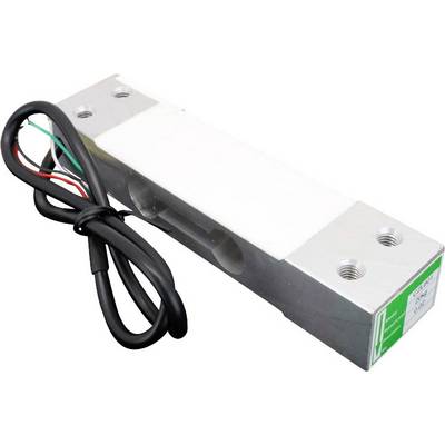 Last sensor for weight measurement with white and metallic surfaces, two screw holes, and coloured wires on the side.