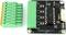 Industrial digital input module with 4 inputs; black printed circuit board with green connectors, suitable for sensors and control systems.