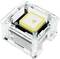 A small, transparent plastic container with a square, yellow switch element in the centre, surrounded by screws.