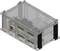 Electronic enclosure, showing modular slots and connections. Transparent view to reveal internal components.