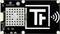 A NFC 1.0 circuit board from Tinkerforge with a large 'TF' logo on the right and a metal mesh on the left.