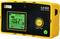 Digital earth tester with a rectangular yellow casing. Display shows '10.62 Ω', with switches for 'TEST' and 'START/STOP'.