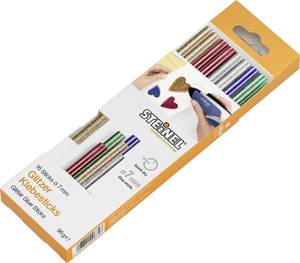 Steinel KLEBESTICKS 7MM GLITZER 96GR Hot melt glue sticks 7 mm  Gold, Silver, Green, Blue, Red  16 pc(s)