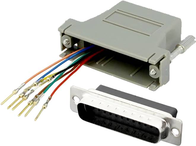 encitech DA25-PMJ8-K-LG-RC D-SUB adapter D-SUB plug 25-pin - RJ45 8p8c socket 1 pc(s)-0
