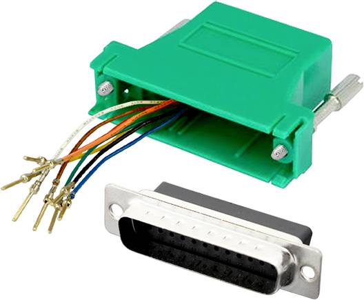 encitech DA25-PMJ8-K-G-RC D-SUB adapter D-SUB plug 25-pin - RJ45 8p8c socket 1 pc(s)-0