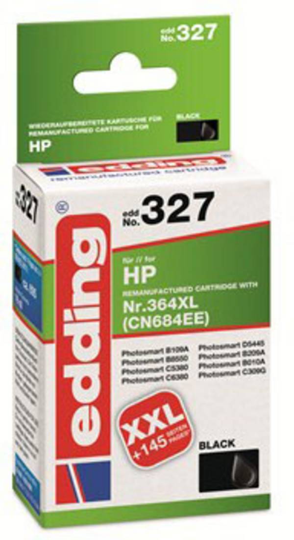Edding Ink cartridge replaced HP 364XL, CN684EE Compatible Black EDD-327 18-327