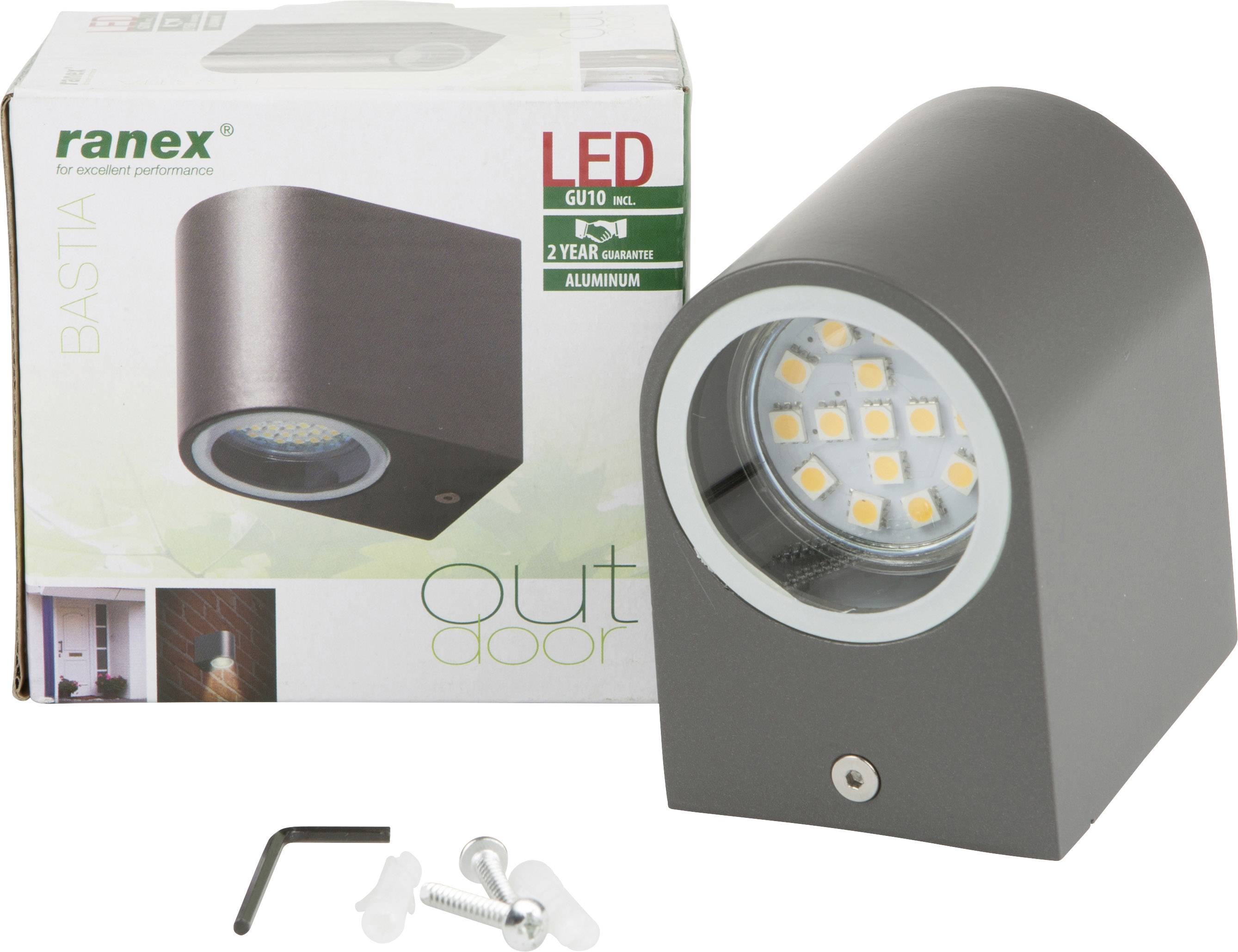 Smartwares SMD-LED Wandleuchte Bastia/grau 10.010.52 LED wall light GU10 LED (monochrome) Grey (matt)-7