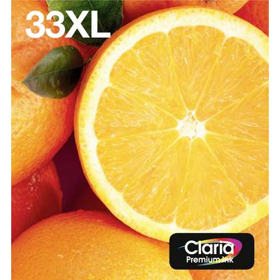 Oranges and a halved specimen. Text '33XL' and 'Claria Premium Ink' in the corner.