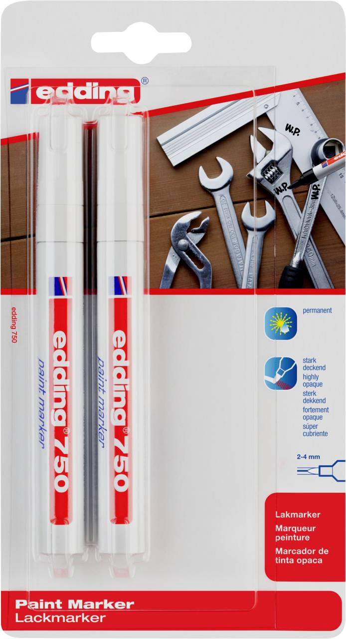 Edding 4-750-2-3049 750 Paint Marker Paint marker White, White 2 mm, 4 mm N/A