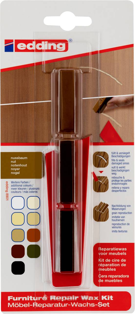 Edding 8901 4890114602 Furniture scratch remover repair kit Walnut
