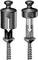 'Two screws with different weights. Left: less pressure. Right: more load due to weight. Arrows indicate load.'