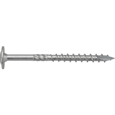 Metal screw with countersunk head and thread. Designed for wood or metal connections. Silver-coloured and shown from the side.