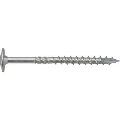 A metal screw anchor with spiral grooves and a flat head, suitable for fixing work in solid materials.