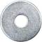 Metal disc with a central hole, often used as a washer for screws or bolts. It has a silvery, shiny surface.