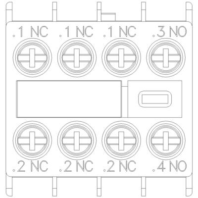 A technical drawing shows a series of electrical switches with labels '.1 NC', '.2 NC', '.3 NO', '.4 NO'.