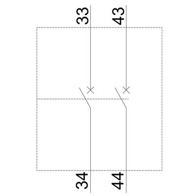 Drawing of a square cutting pattern with two internal diagonal cuts, with the angles marked as '33', '34', '43', '44'.