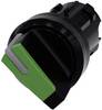Siemens 3SU10022BF400AA0 3SU1002-2BF40-0AA0 Knob-head switch Front ring (PVC), illuminable Toggle Black, Green 1 x 90 ° 1 pc(s)