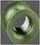 Green geometric object in the shape of a torus against a grey background.
