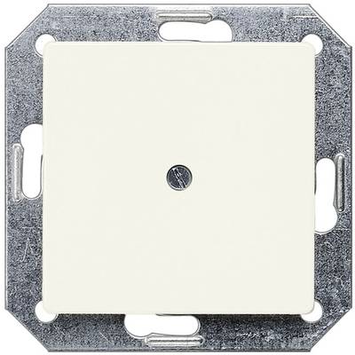 A white light switch in a square shape, mounted on a metallic frame, positioned centrally in the image.