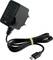Black power adapter with European plug, featuring a long cable with a micro-USB connector.