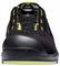 A black sports shoe with a Boa closure system and yellow details. Front view reveals modern design and lacing system.
