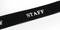 Black ribbon with white 'STAFF' text, partially visible, on a white background.