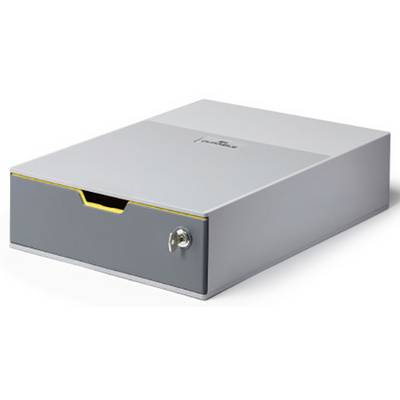 Metal drawer with lock, suitable for securely storing documents or valuables.