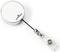 Circular ID badge holder with retractable lanyard and metal clip, by DURABLE brand, suitable for attaching ID cards or passes.