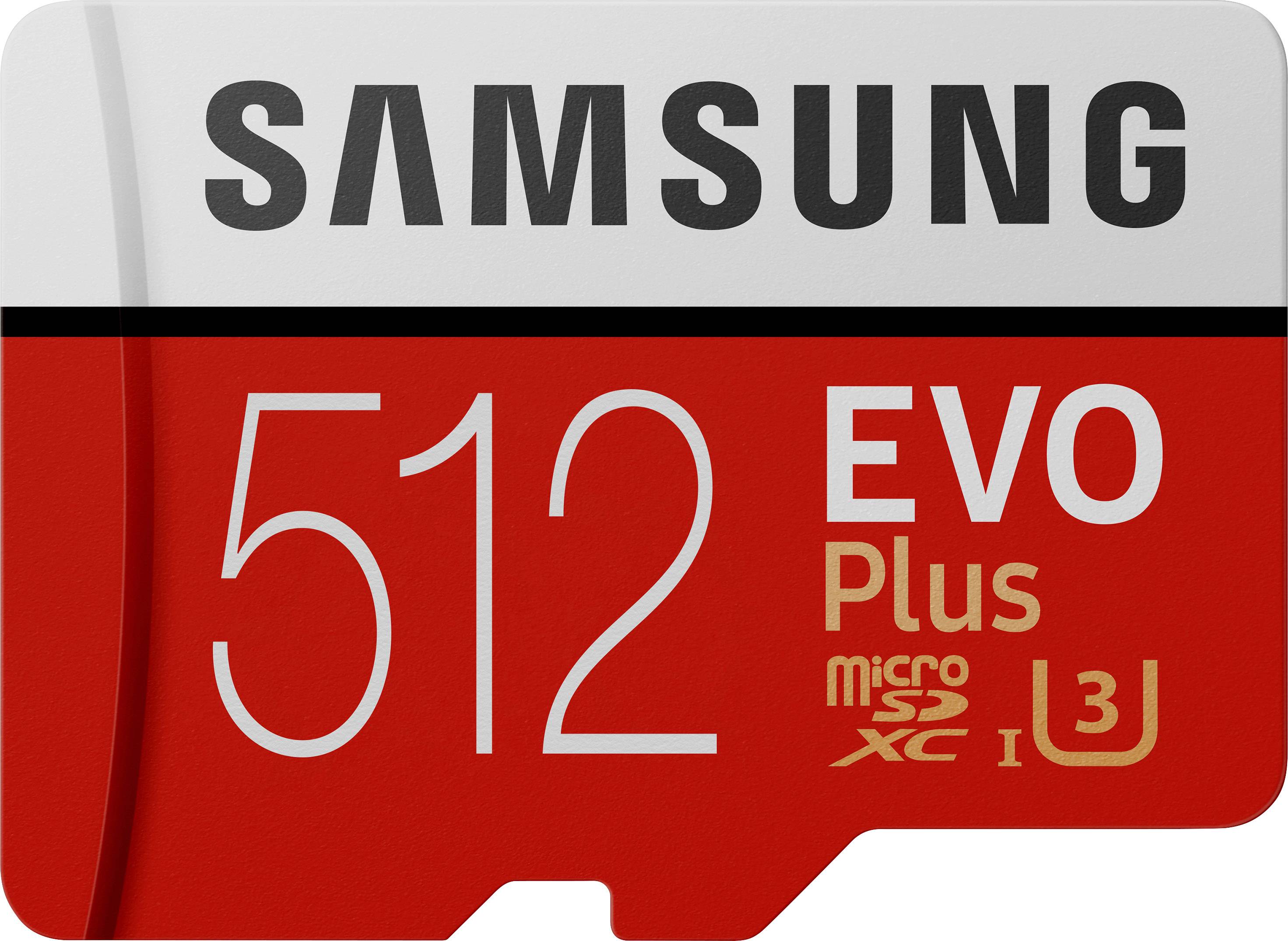 Samsung EVO Plus microSDXC card 512 GB Class 10, UHS-I, UHS-Class 3 incl. SD adapter