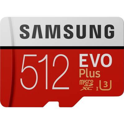Samsung EVO Plus microSDXC card 512 GB Class 10, UHS-I, UHS-Class 3 incl. SD adapter