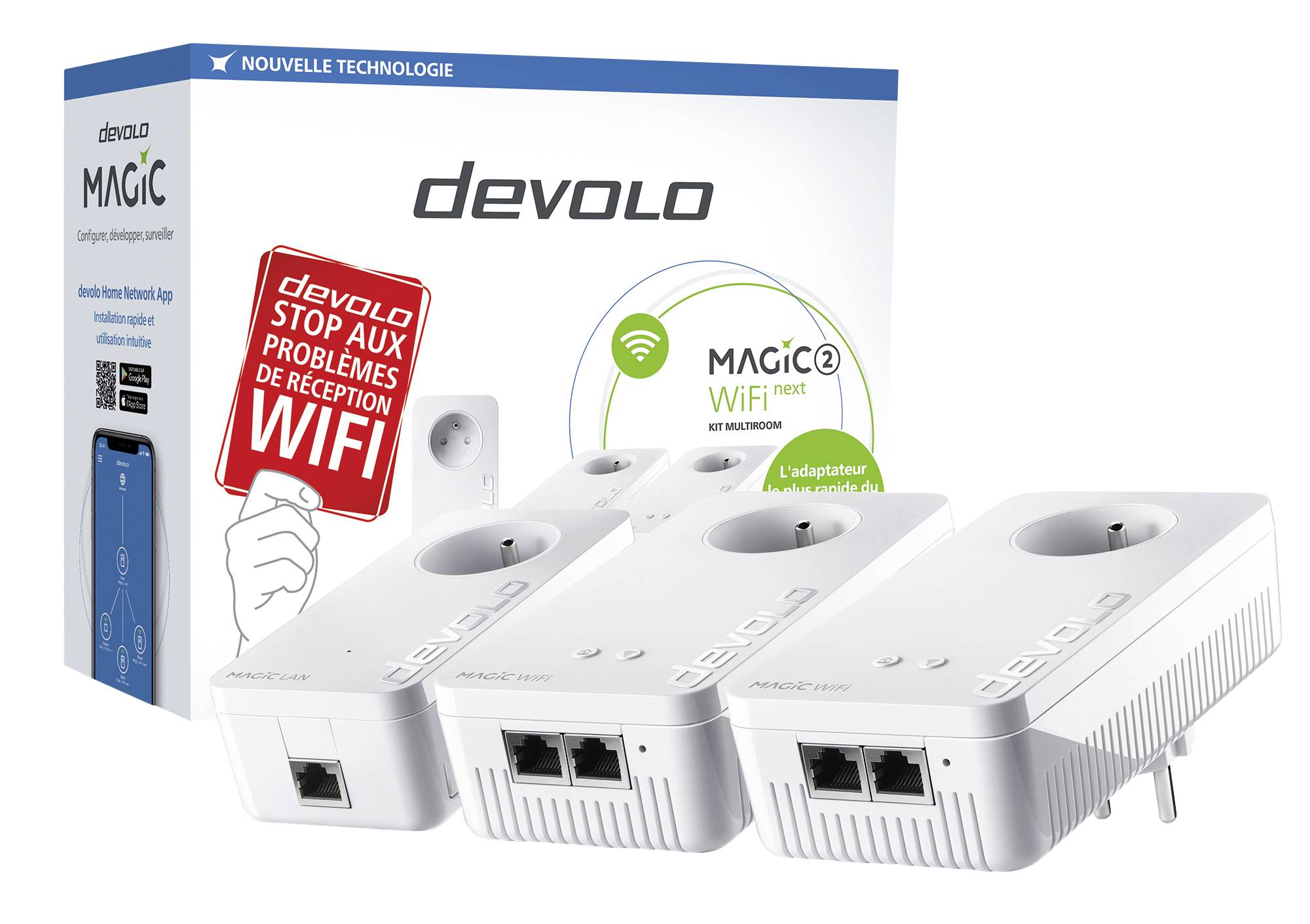 Devolo Magic 2 WiFi next Multiroom Kit Powerline Wi-Fi multiroom starter kit 8626 FR Powerline, Wi-Fi 2400 MBit/s
