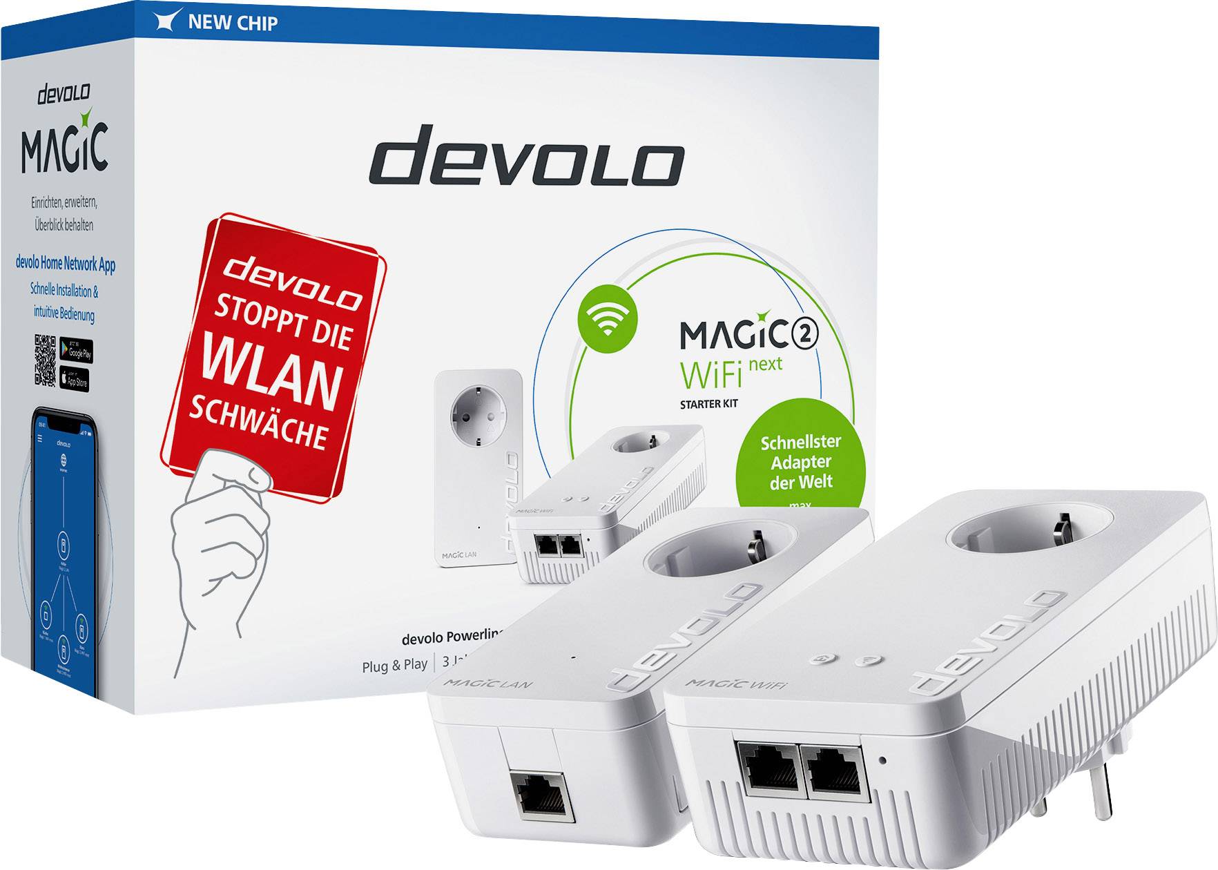 Devolo Magic 2 WiFi next Starter Kit Powerline Wi-Fi starter kit 8614 DE,  AT Powerline, Wi-Fi 2400 MBit/s