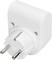 White European plug adapter with two round pins, suitable for European power sockets.