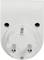 A white plug adapter with two round, knuckle-like electrical contacts for power supply.