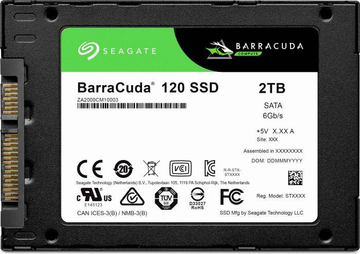 Seagate BarraCuda® 2 TB 2.5 (6.35 cm) internal SSD SATA III Retail ZA2000CM1A003