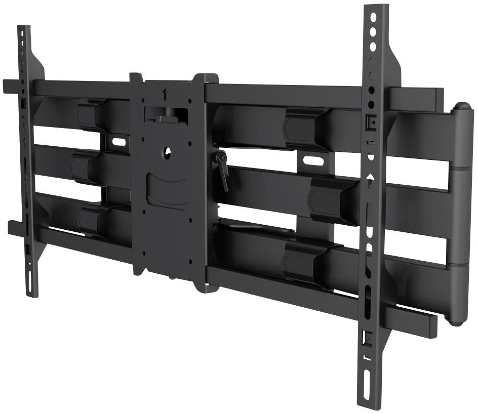 Swivel Metal TV Wall Mount, Black, for Flat Screen Televisions. Adjustable Arms for Flexible Positioning.
