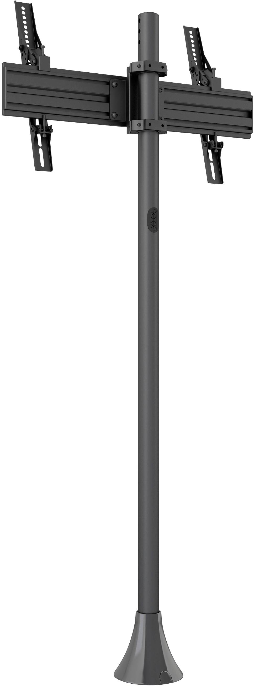 Standing television mount with multiple brackets and a sturdy base. Suitable for flexible positioning of screens.