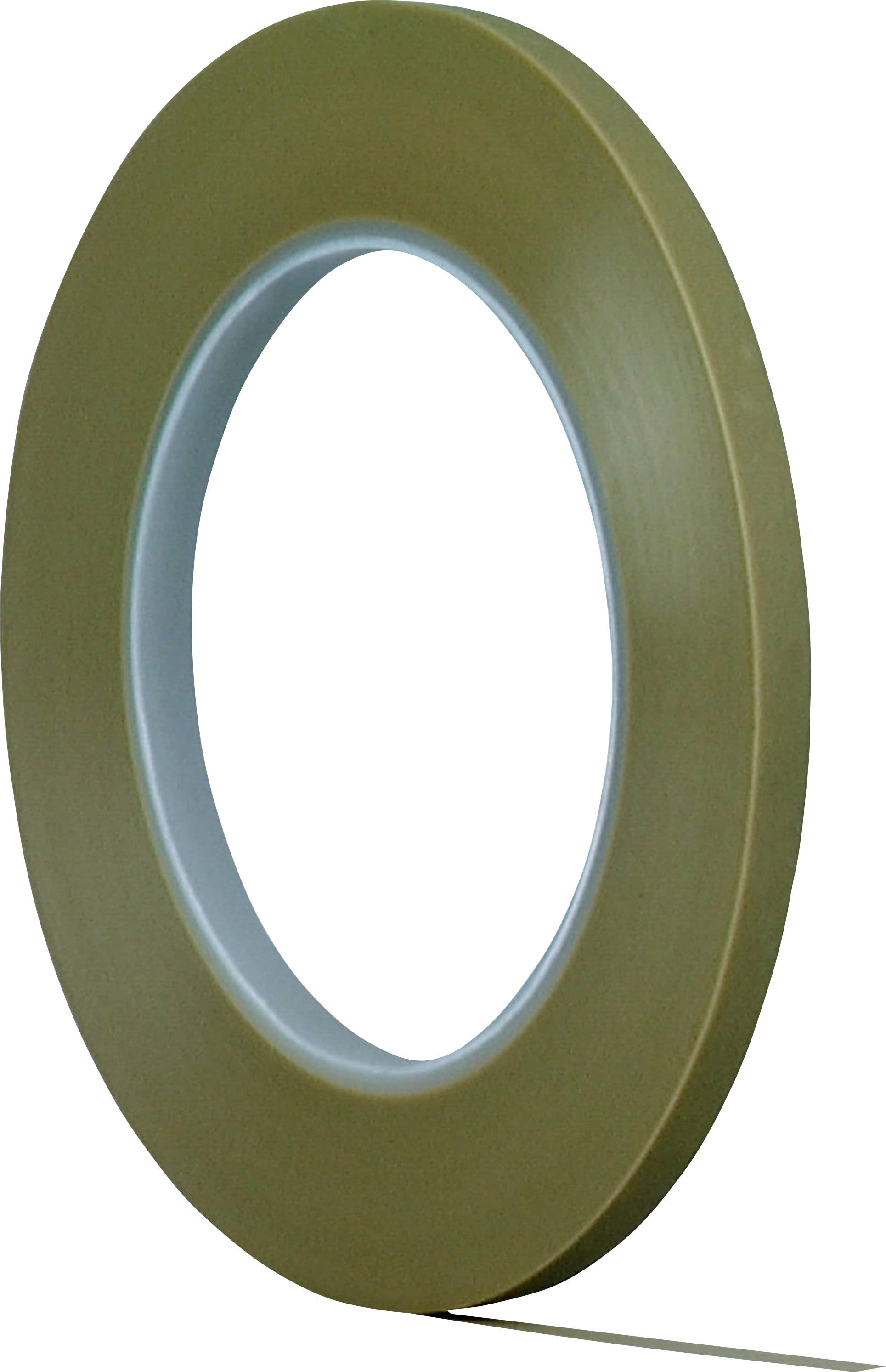 A roll of thin, beige adhesive tape suitable for precision applications, such as exceptionally narrow bonding tasks.