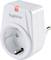 Electronic timer switch in white with a round socket and red indicator light on top. 'Sygonix' brand visible.