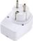 White intermediate plug with Euro plug, for extending existing sockets. Suitable for use in European power outlets.