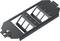 Black metal plate with six rectangular cut-outs and the numbers 1 to 6 beside it.