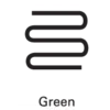 A white, wavy line pattern on a black background, with the word 'Green' written underneath.