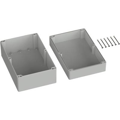 Housing in two separate parts with six screws, prepared for assembly. Suitable for protecting electronic components.
