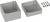 Two-part grey enclosure with lid removed, four screws beside it. Suitable for electronic applications.