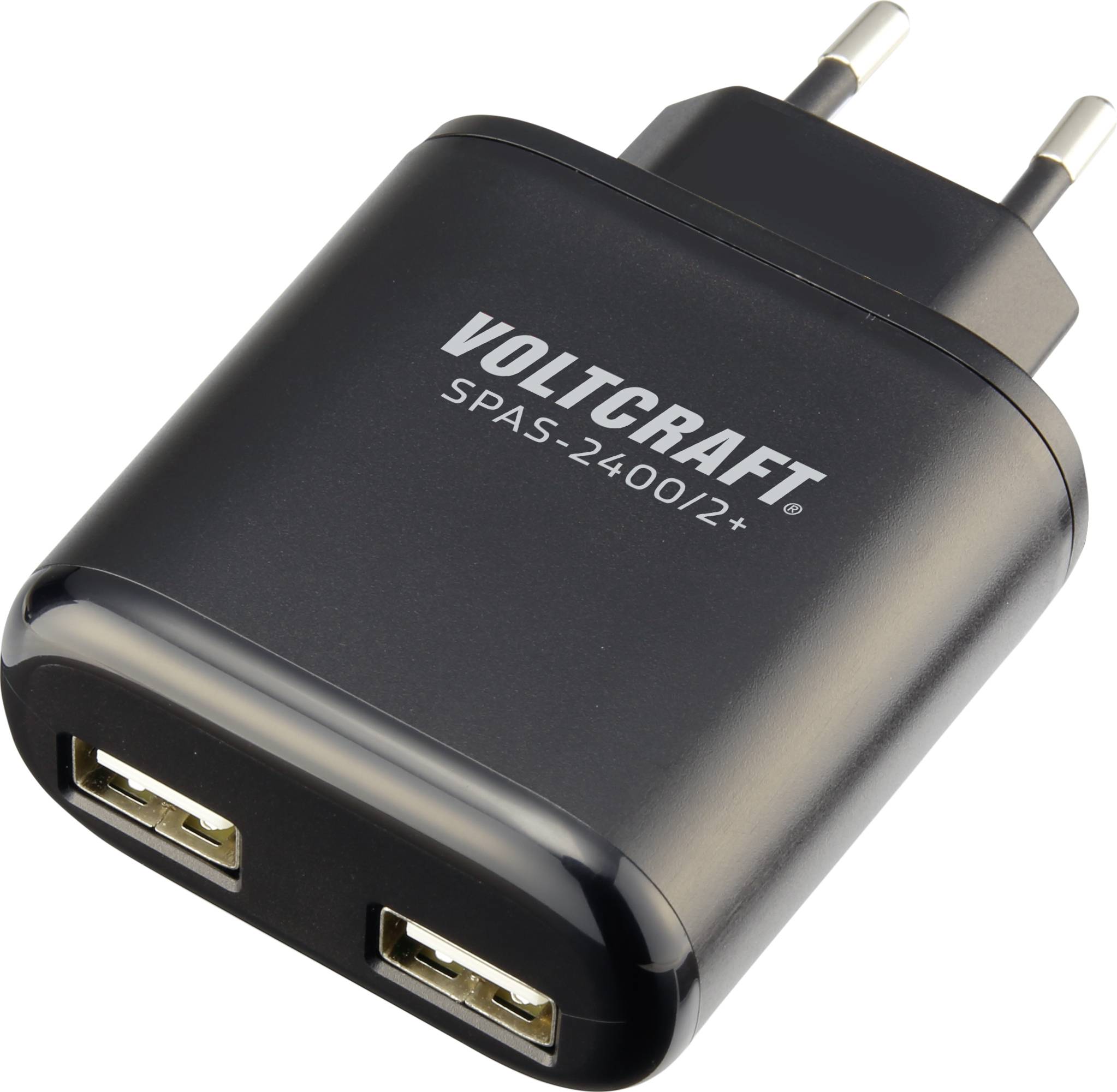 VOLTCRAFT SPAS-2400/2+ USB charger 24 W 2x USB-A Black Indoors