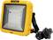 A yellow LED floodlight with a black power cable, suitable for construction sites or workshops. Ideal for bright, even illumination.
