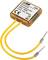 Small, square electrical component with two yellow cables. Labelled 'Inrush Current Limiter, 230V/50Hz, Load: max. 200VA'.